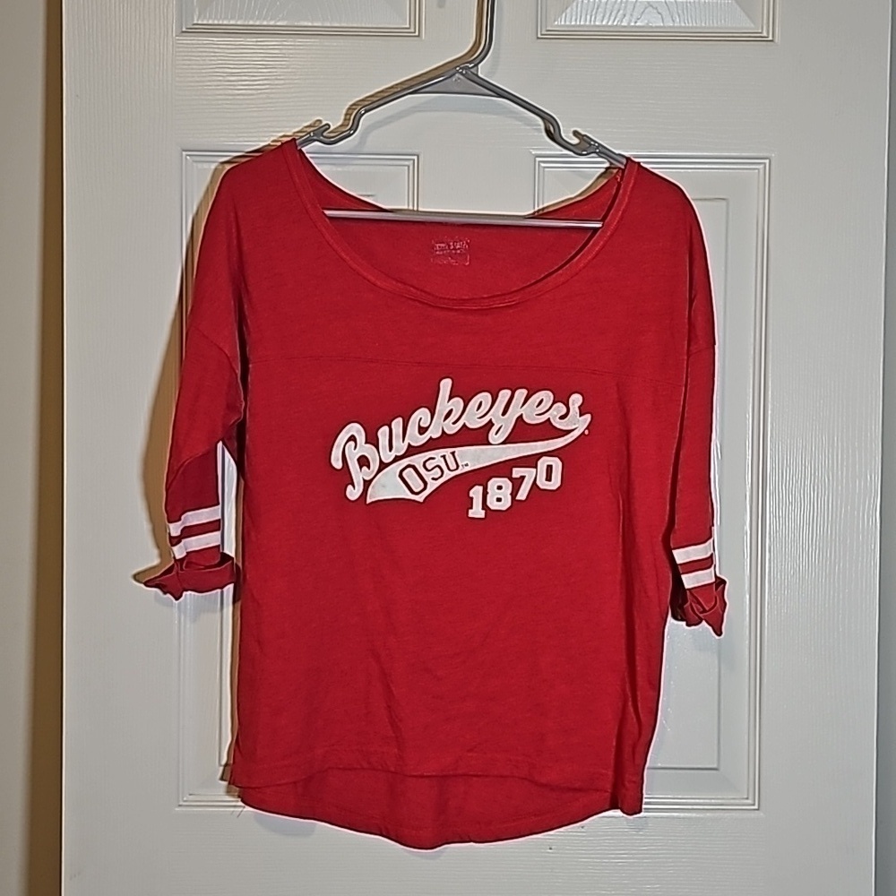 Ohio State University Buckeyes Jersey Style Top Size S